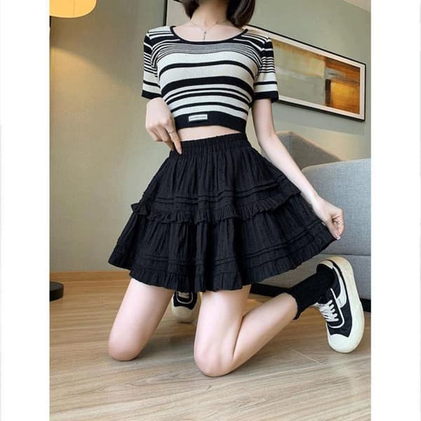 Ballet Kage Nederdel Lagdelt Nederdel SORT S Black S