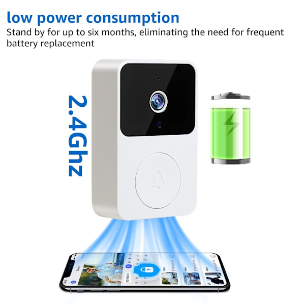Trådløs dørklokke Telefon Video Dørklokke Wifi Video Dørklokke