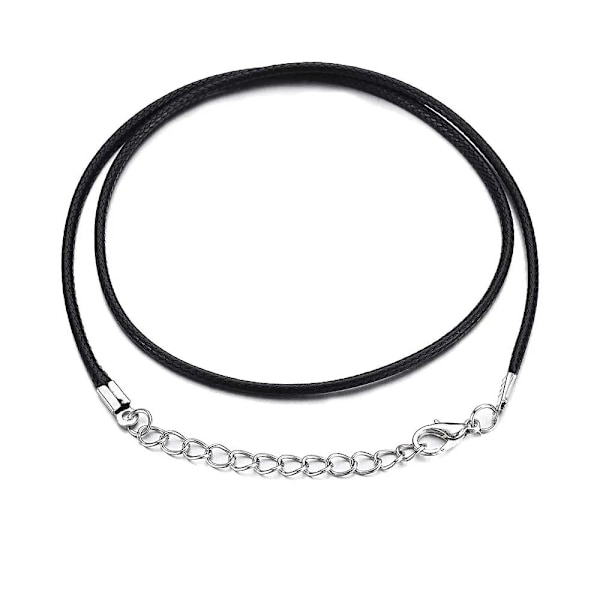 50 Stk Halskjede String Tau Lær Vokset Cord Chain SVART Black