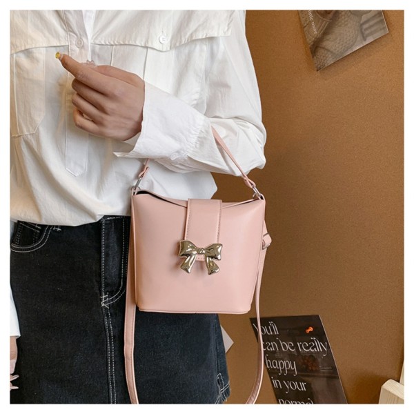 Bow Hand Bag Bucket Bag VIT White