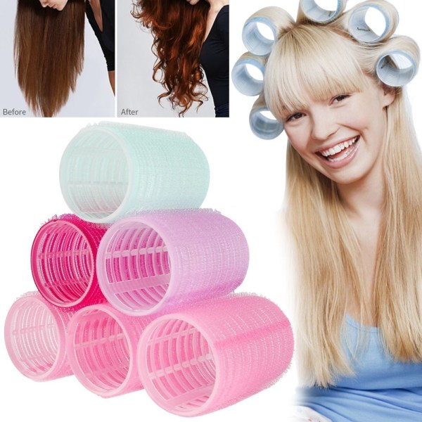 Air Bangs Curling Rollers Heatless Hair Curlers ROSA 5CM 5CM Pink 5cm-5cm