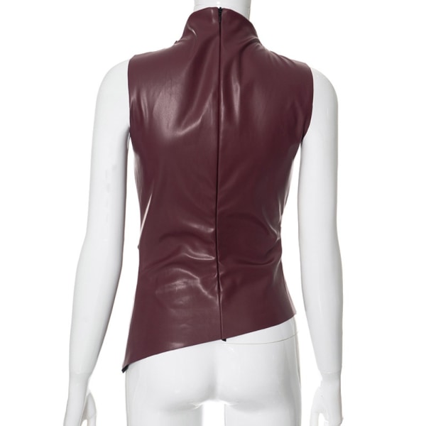 Mote asymmetrisk toppskinn Ruched Vest SVART M Black M