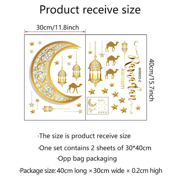 Eid Mubarak Vægstickers Ramadan Dekoration