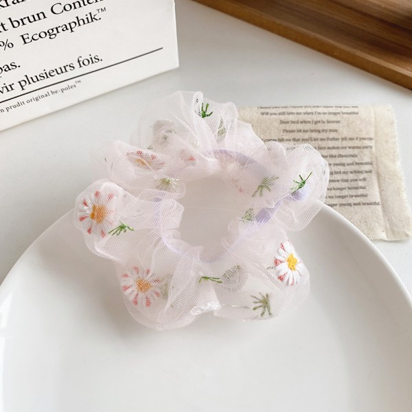 Floral Scrunchies elastisk hårgummibånd 3 3 3