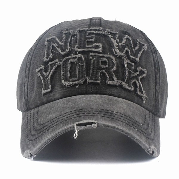 Kirjonta Baseball-lippikset Distressed Hole Haalistuneet hatut HARMAA grey