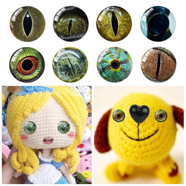 20 stk/10 par Eyes Crafts Eyes Puppet Crystal Eyes 16MM-FARGE 16mm-color random
