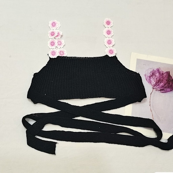 Strikket, ermeløs stropp for kvinner ROSA Pink