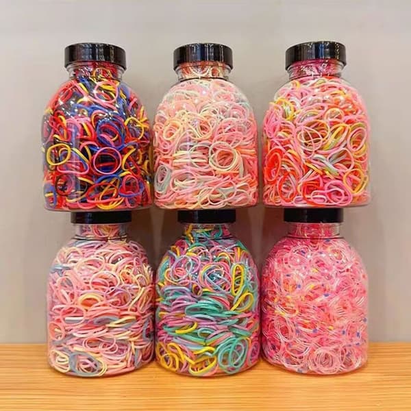 1000 STK Mini Hårringe Fletning Hår Elastikker 6 6 6