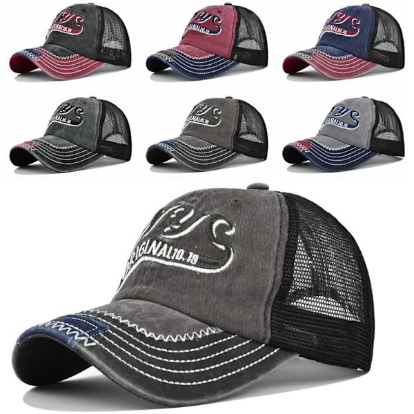 Kirjekirjonta Baseball-lippikset Distressed haalistuneet hatut MUSTA black