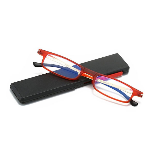 Anti-Blue Light Läsglasögon Hyperopia Glasögon RÖD STYRKA Red Strength 150