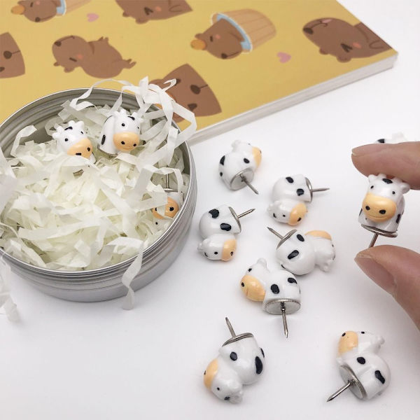 20 stk 3D Cow Pushpins Resin Nails Dekorative Thumbnails