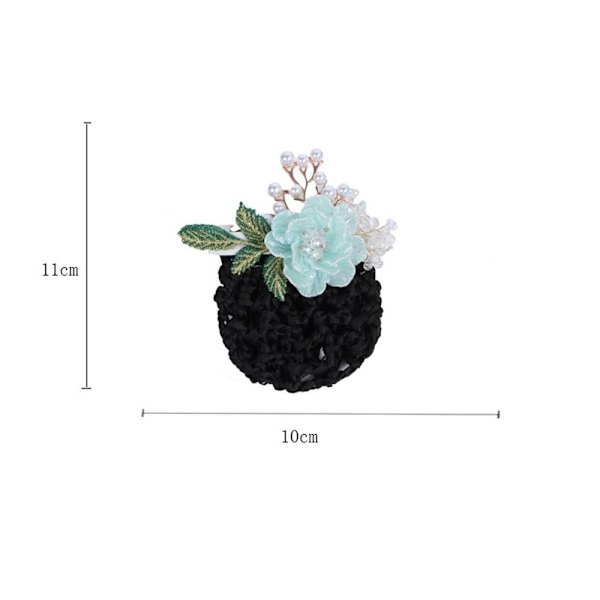 Flower Snood Spring Clip Hairgrips Cover VIT&SVART white&black