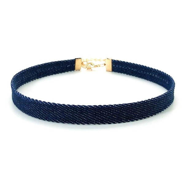 Denim Choker goottilainen kaulakoru D D D