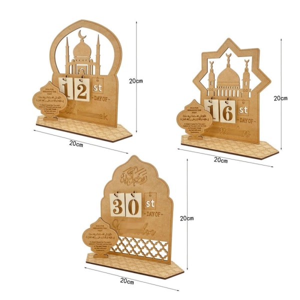 Ramadan Nedtellingskalender av tre Eid Mubarak Ornament