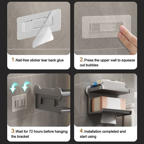 Papirhåndkleholder Baderomshylle GRÅ grey