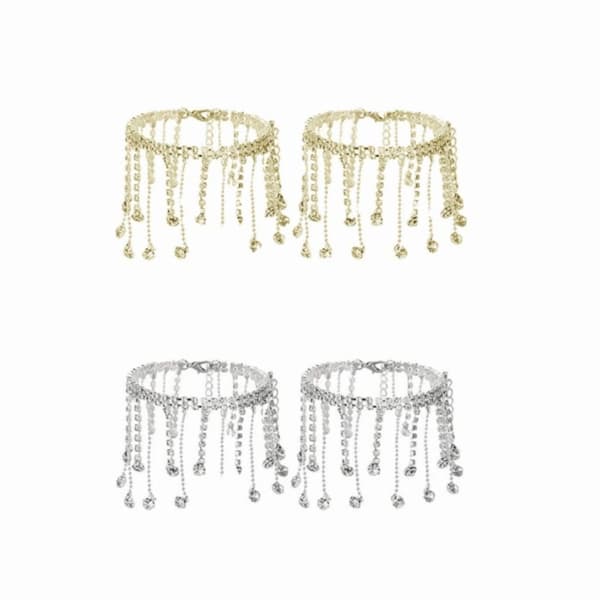 2 kpl Nilkkakoru Jalkaketju HOPEA silver