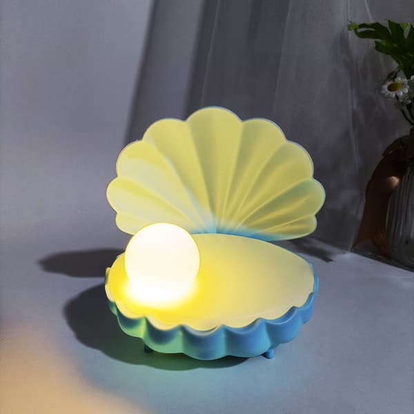 Perleskall Nattlampe Bordlampe BLÅ Blue