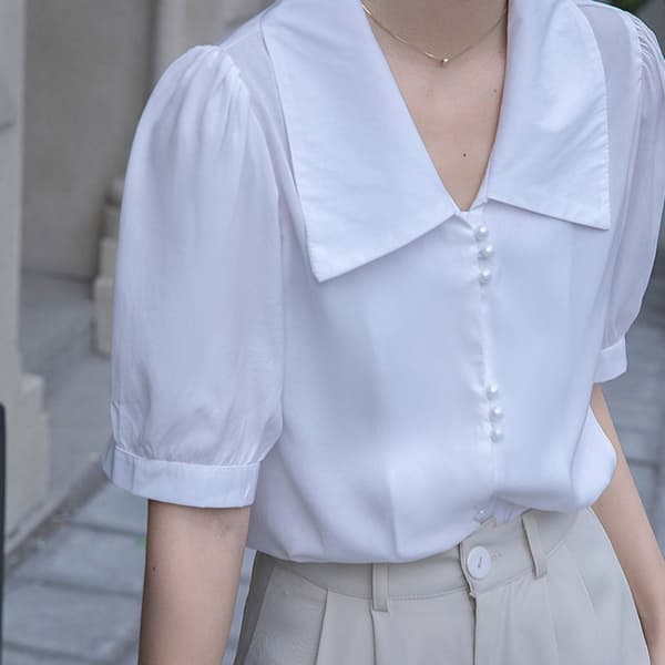 Kortermet damebluse GUL S Yellow S