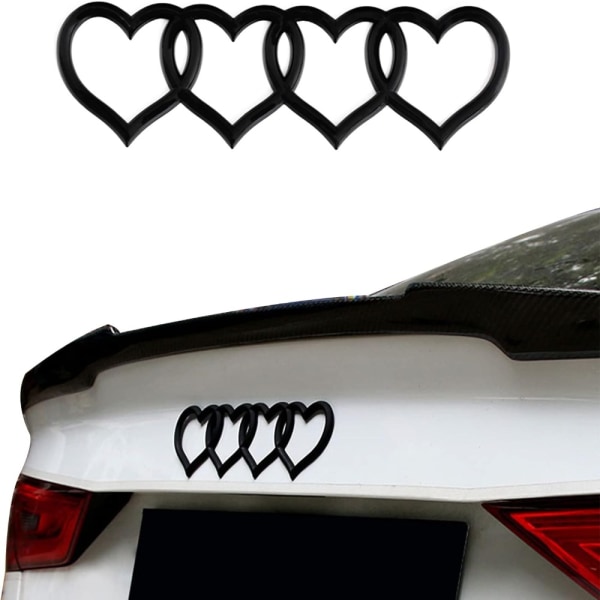 3D Love Heart Logo Bakre Trunk Emblem Bil Badge Decal Sticker