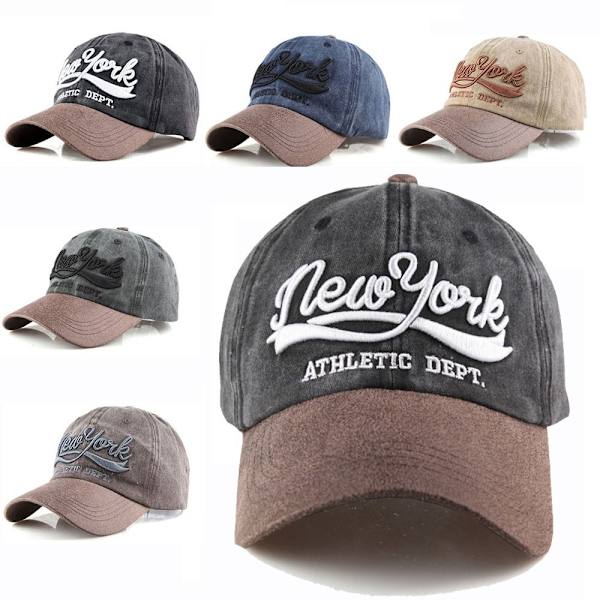 Broderi Baseball Caps Distressed Faded Casquette ARMY GREEN army green