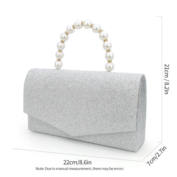 Pearl Clutch kukkaro juhlakäsilaukku SILVER Silver