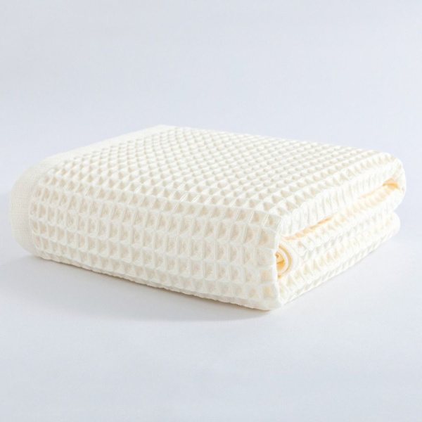 Cotton Waffle kylpypyyhe Yksiväriset pyyhkeet KELTAINEN yellow