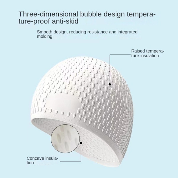 Boblebadehette Silikonbadehetter LYSEBLÅ light blue