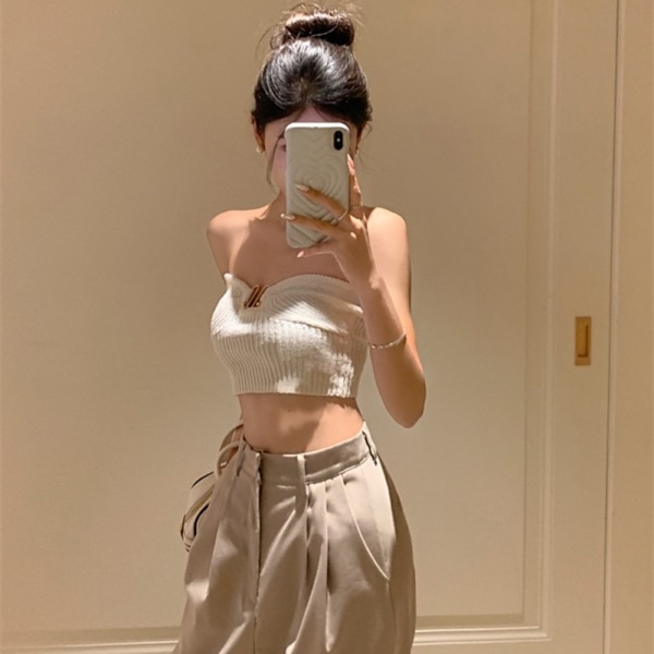 Hul bryst sexet strikslynge HVID White