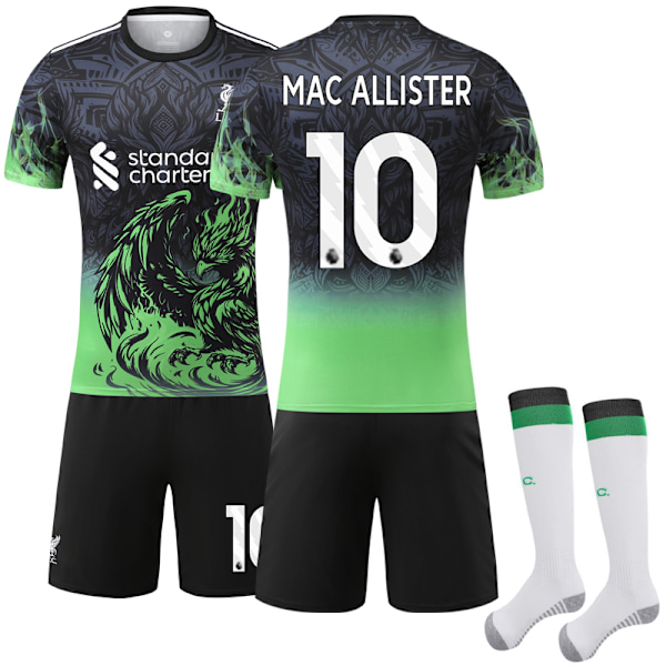 2025-2026 Liverpool Grön Drake Special Edition Barn Fotbollströja Kit Nr. 10 Mac Allister 16