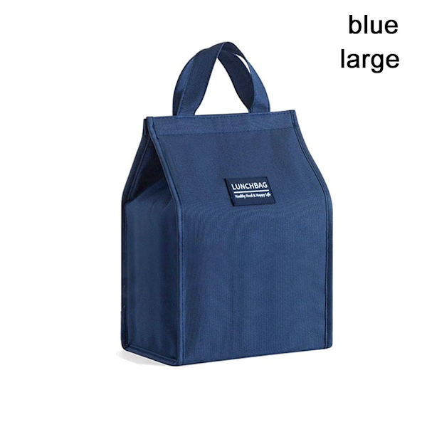 Isoleret Termopose Køler Madpose BLÅ STOR blue large