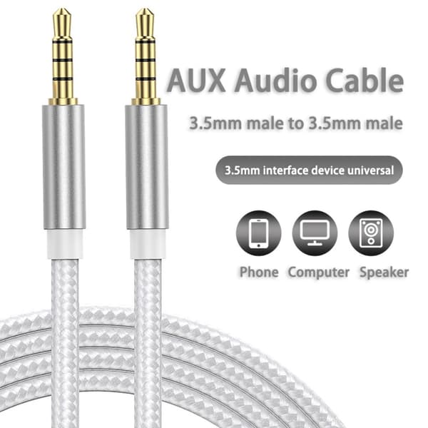 AUX-kabel Flätad Ljudkabel GULD 1M 1M Gold 1m-1m