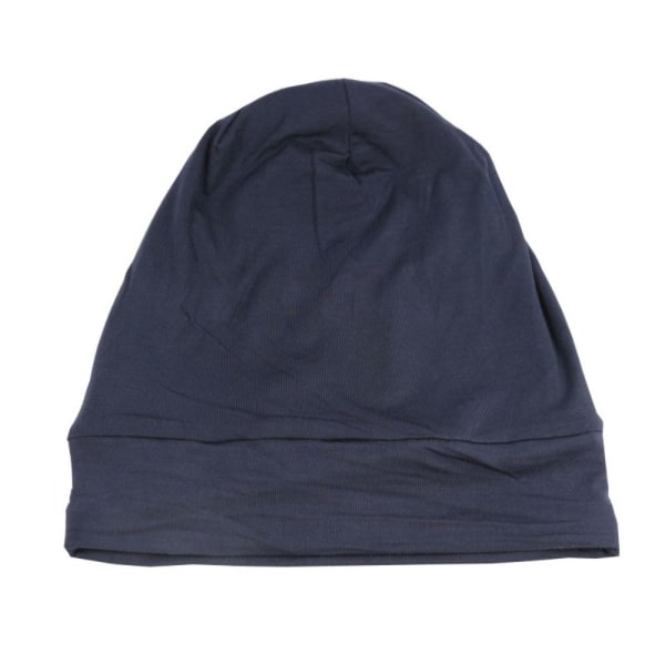 Blødt stretch satin motorhjelm foret sovebeanie hat SORT black