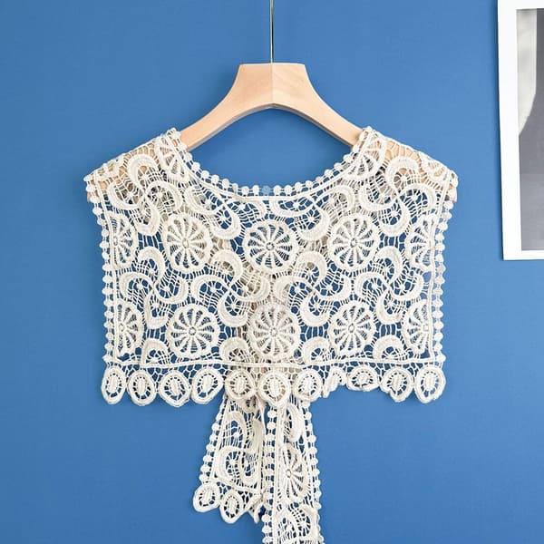 Strikket sjal bluse skuldre SORT Black