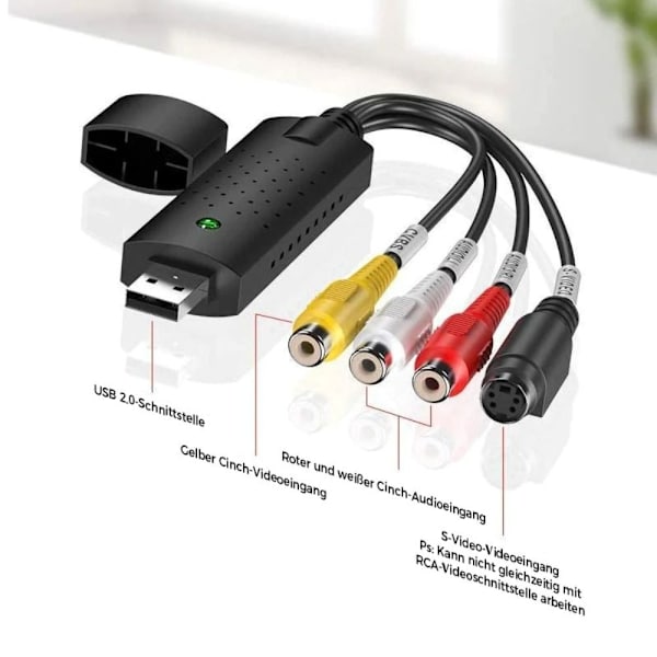 USB 2.0 VHS til DVD Converter Audio Video Capture Card PC