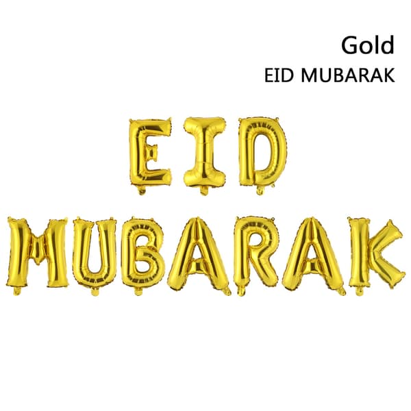 16 tommer Eid Mubarak RAMADAN MUBARAK GULD EID MUBARAK