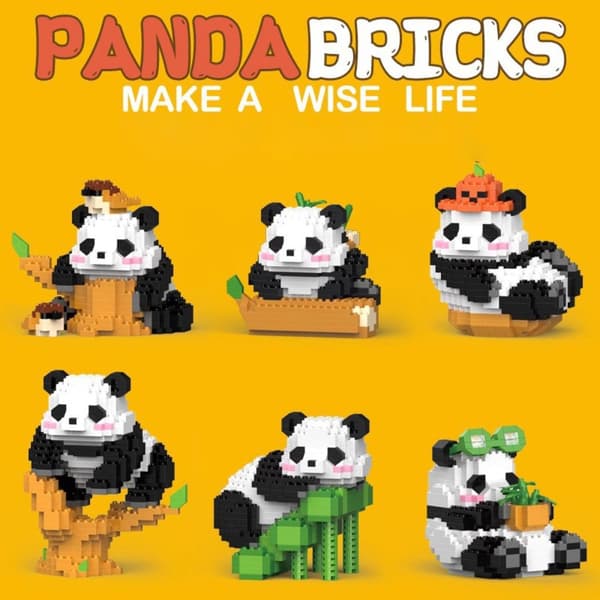 Panda Byggeklodslegetøj Samlet Legetøj 6 6 6