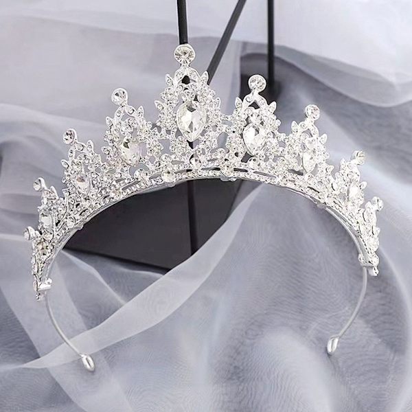 Rhinestone Hårbåge Hårkrona VIT VIT White
