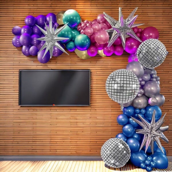 Metallic Balloon Garland Kit 80'er 90'er tema graduering