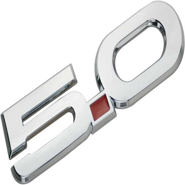 2 stk. 5.0 Nummer Emblem 3D Metal Logo Leafboard Side Bil Badge
