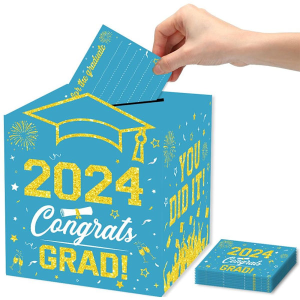 2024 Graduation Season Message Box Layout for dimissionsceremoni light blue