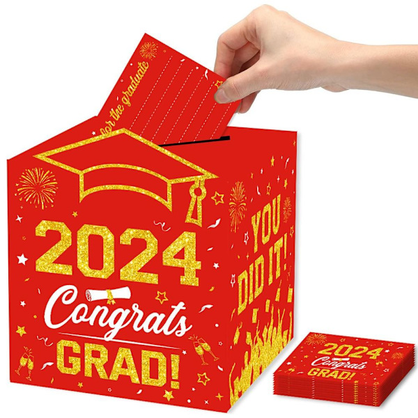 2024 Graduation Season Message Box Layout for dimissionsceremoni red