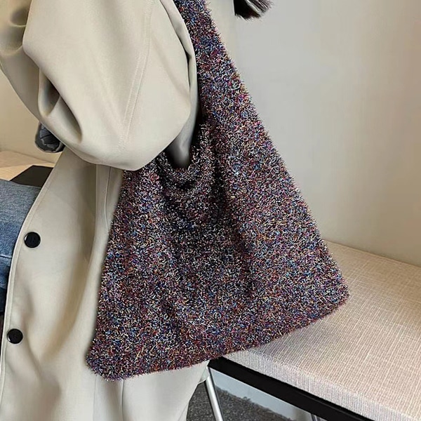 Virkattu Kangaskassi Olkalaukku MULTICOLOR Multicolor