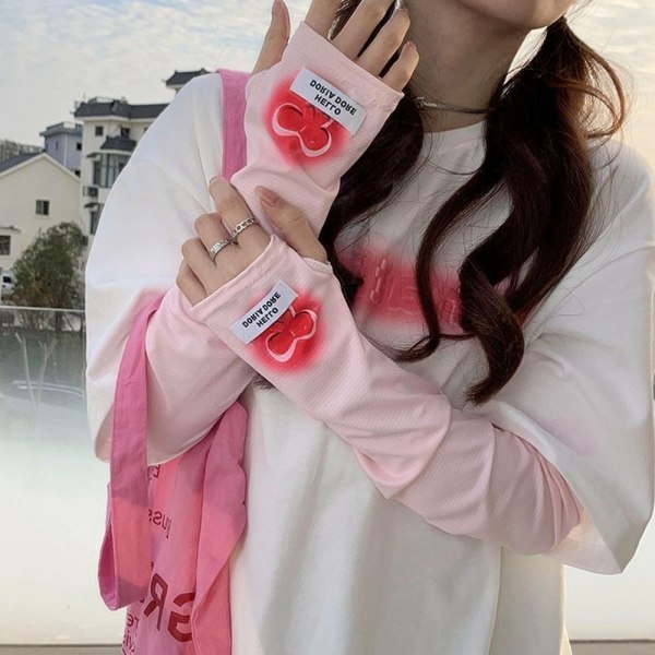 UV-skydd Arm Sleeves Ice Silk Arm Sleeves RÖD Red