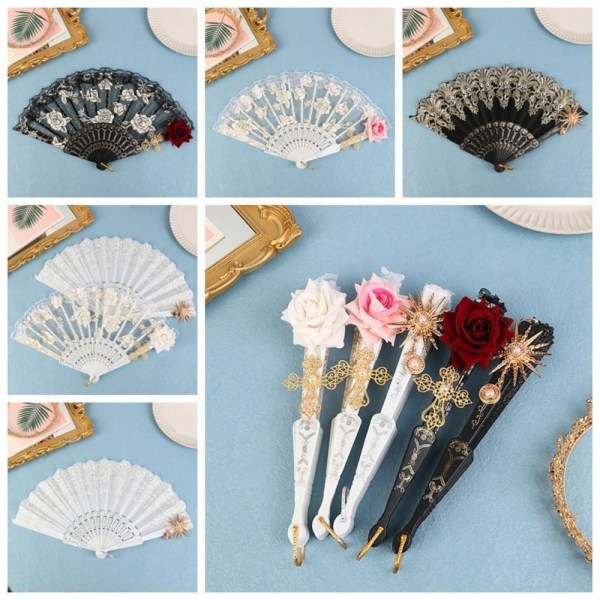 Folding Fan Court Lolita Lace Fan 4 4 4