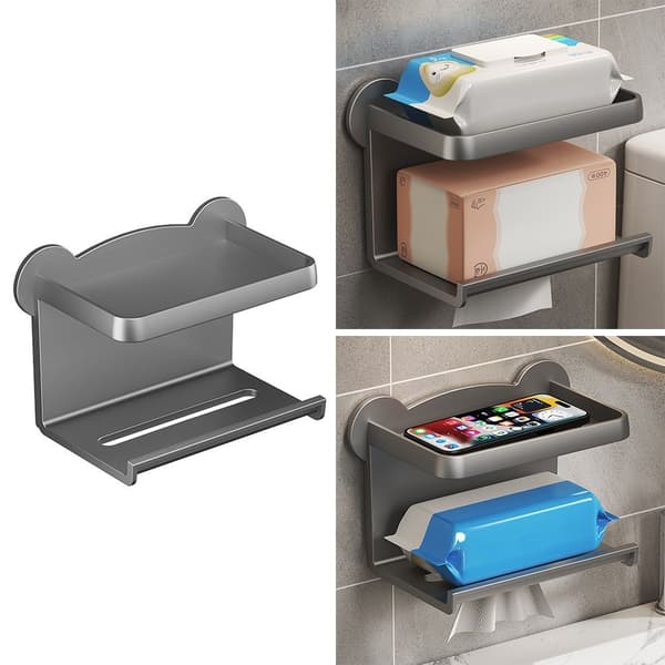 Papirhåndkleholder Baderomshylle GRÅ grey