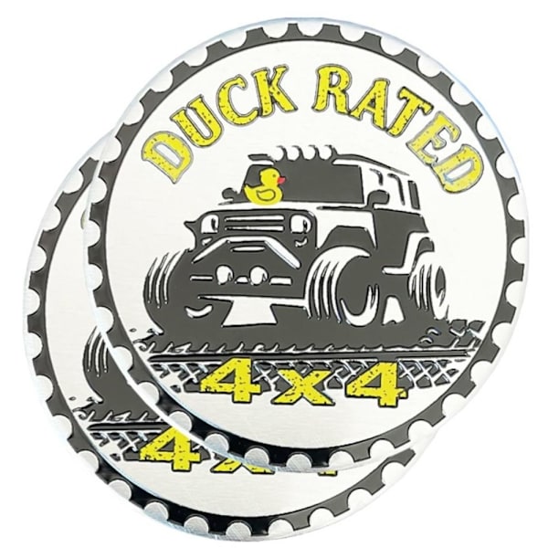 2 stk Duck Badge Vurdert Bilemblem 3D Metall Bilemblem Bilemblem