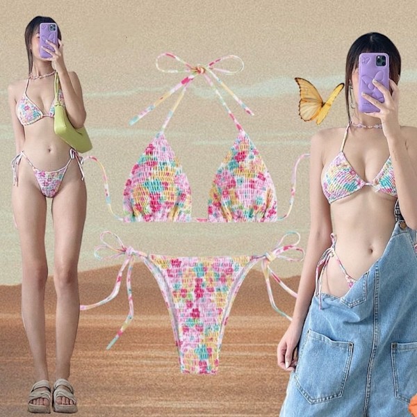 Bikini badedragt Split Bikini BLÅ L blue l