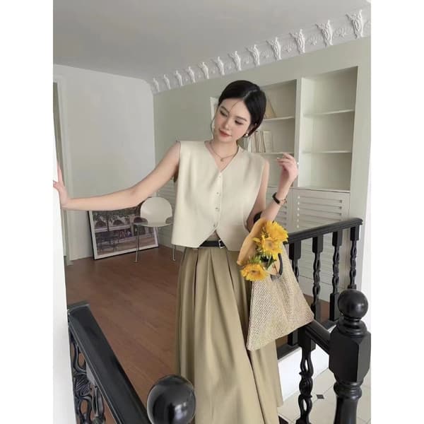 V-hals Stroptop MELLEM KAMEL MELLEM KAMEL Middle Camel