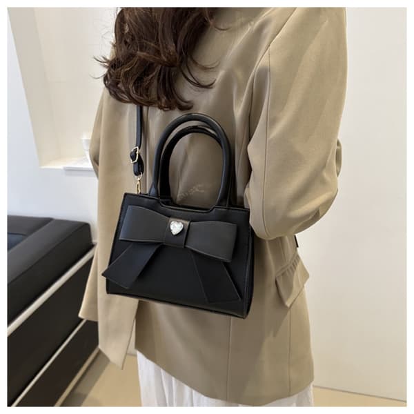 Sløjfe Skuldertaske Messenger Taske SORT Black