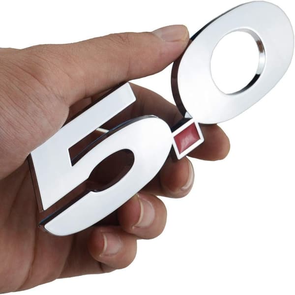 2 st 5.0 Nummer Emblem 3D Metall Logo Leafboard Sida Bilmärke